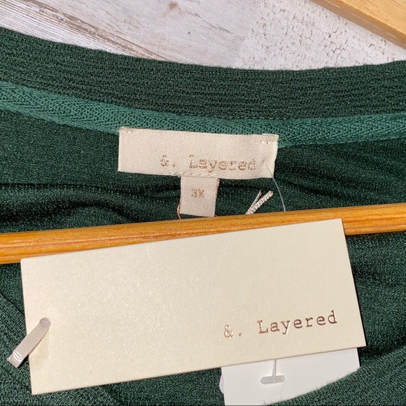 &.Layered Short Sleeve Textured Knotted Top Green - Picture 4 of 6